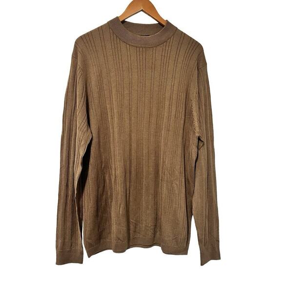 Murano Silk Men's Pullover Crew Neck Sweater Size XL Brown Grandpacore 80s - Picture 1 of 8